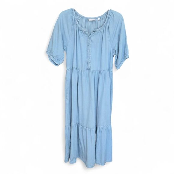 Westbound chambray light Blue denim midi dress size S - Picture 1 of 8